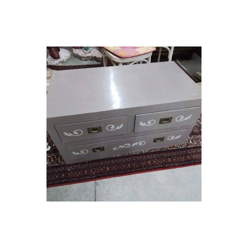 PETIT MEUBLE CAISSON GRIS 3 TIROIRS