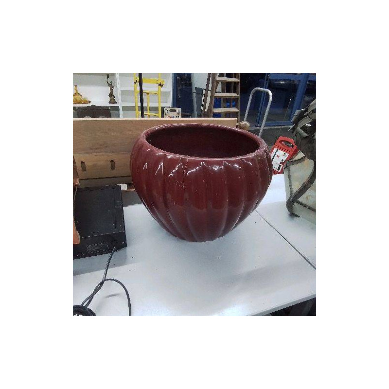CACHE POT FAIENCE ROUGE 