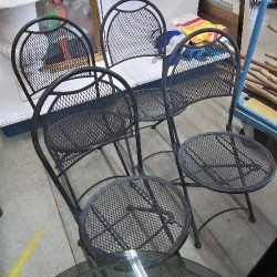 CHAISES PLIANTES METAL LOT...