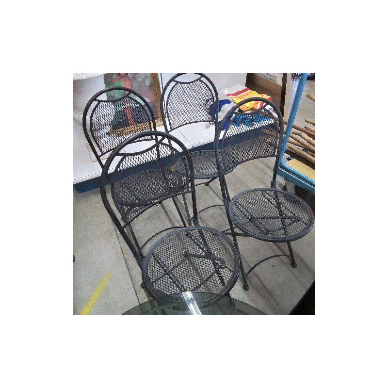CHAISES PLIANTES METAL LOT DE 4 STYLE MATEGOT