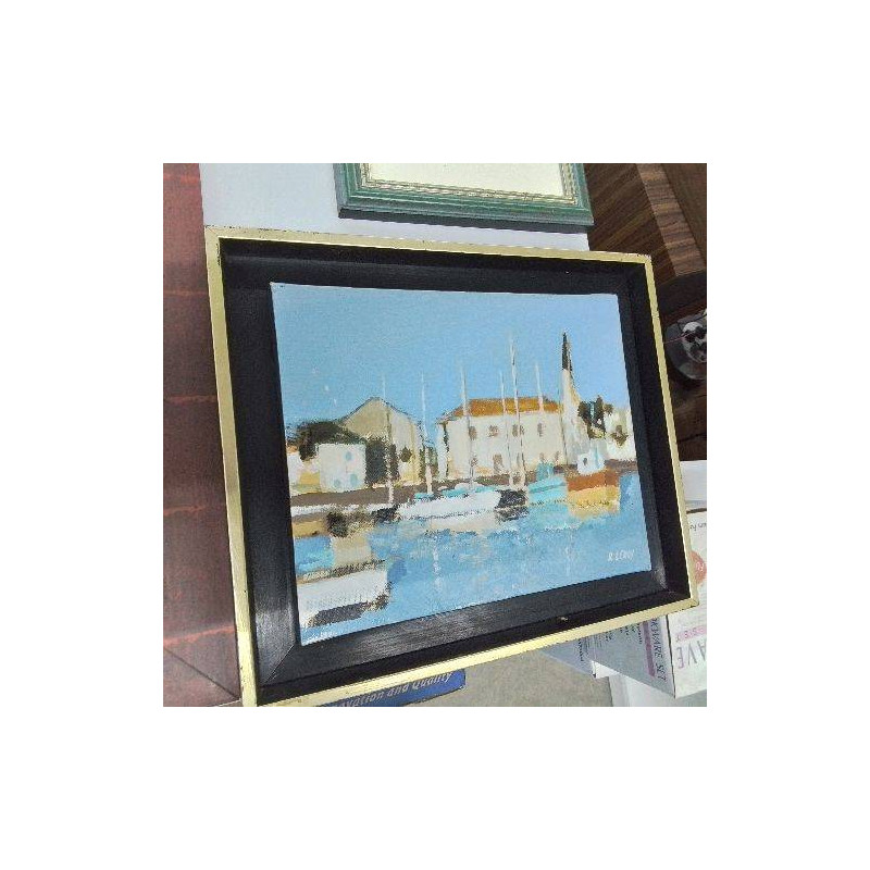 PEINTURE MARINE SIGNEE R.LEROY