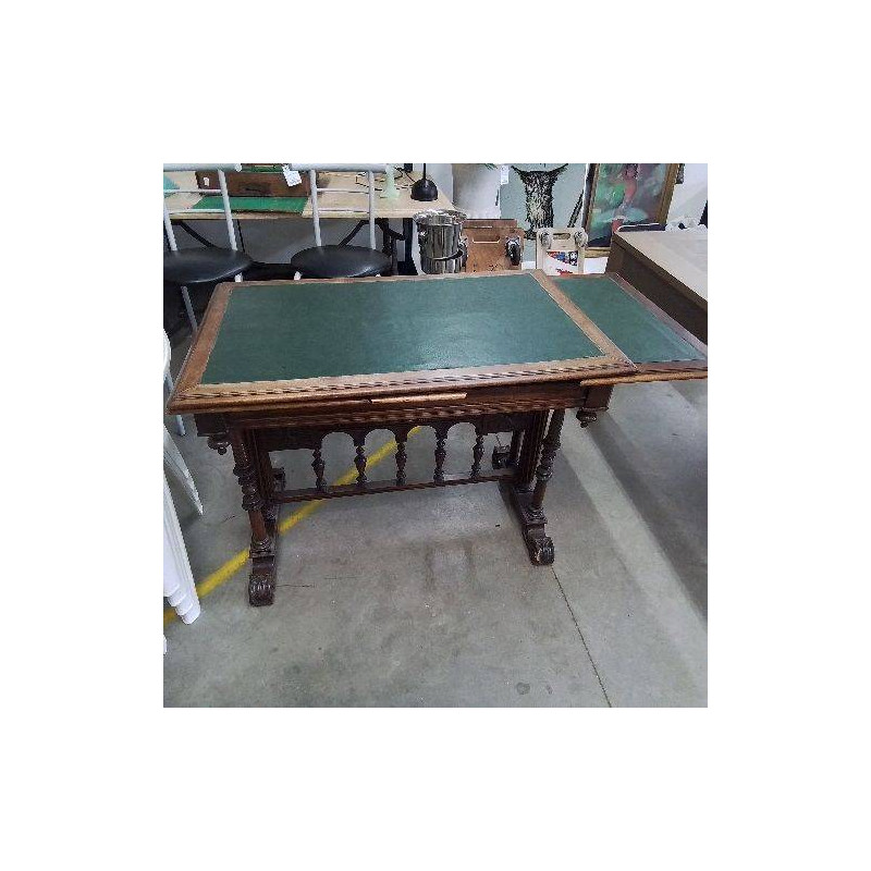 BUREAU DESSUS CUIR VERT TIRETTES