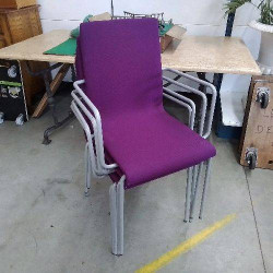 LOT DE 4 FAUTEUILS MAUVE 