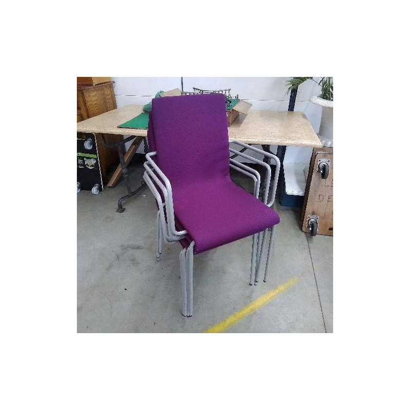 LOT DE 4 FAUTEUILS MAUVE 