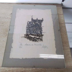 GRAVURE MAISONS DE BRUXELLES