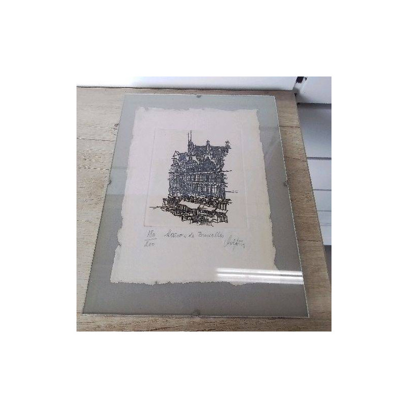 GRAVURE MAISONS DE BRUXELLES