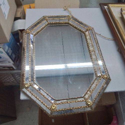 MIROIR CLOISONNÉ OCTOGONAL 