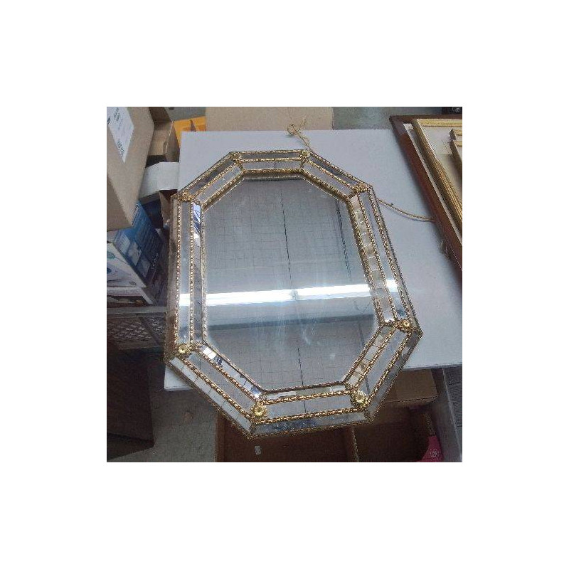 MIROIR CLOISONNÉ OCTOGONAL 