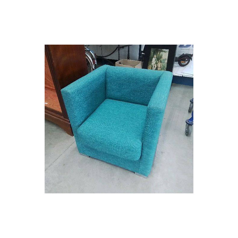 FAUTEUIL TISSU BLEU CANARD