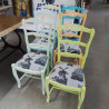 LOT DE 6 CHAISES MULTICOLORES