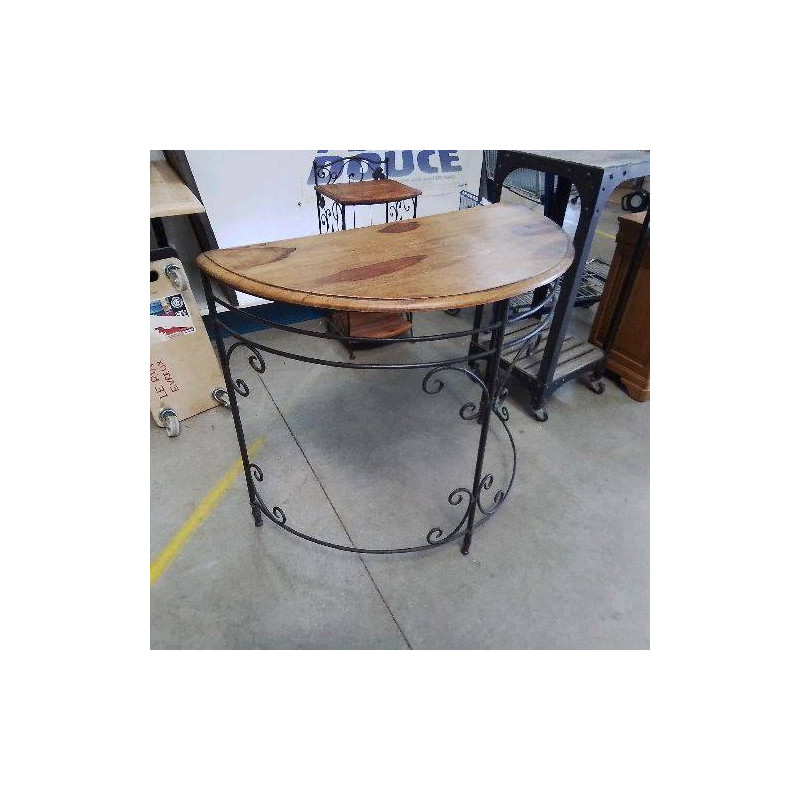 CONSOLE EN FER ET BOIS 