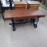 TABLE EN FER FORGÉ ET BOIS