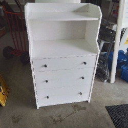 COMMODE BLANCHE 3 TIROIRS 1...