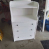 COMMODE BLANCHE 3 TIROIRS 1 ETAGERE 