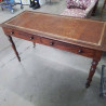 BUREAU 2 TIROIRS DESSUS CUIR