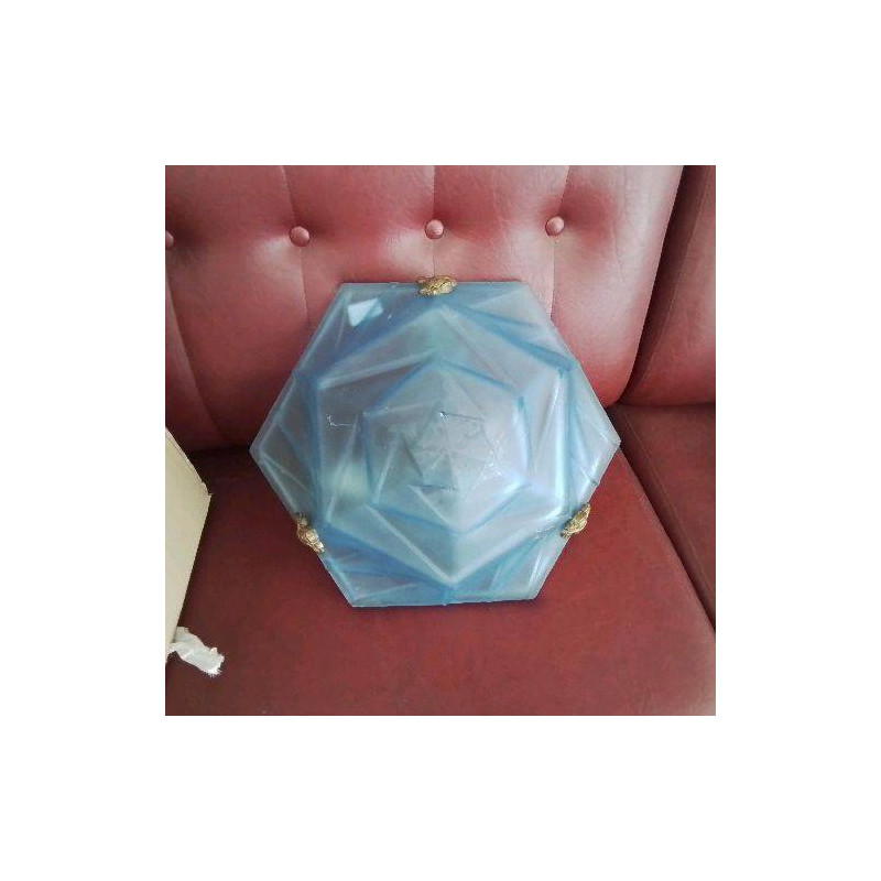 LUMINAIRE COUPE BLEUE ART DECO 